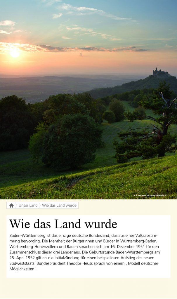 Livetouch "Wie das Land wurde", Landesvertretung Baden-Württemberg